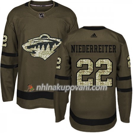 Minnesota Wild Dresy Nino Niederreiter 22 Adidas 2017-2018 Camo Zelená Authentic - Pánské